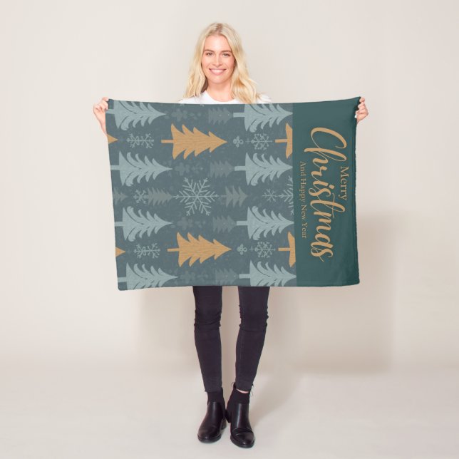 merry crishtmas green pattern  fleecedecke (Beispiel)