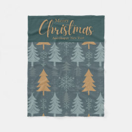 merry crishtmas green pattern fleecedecke