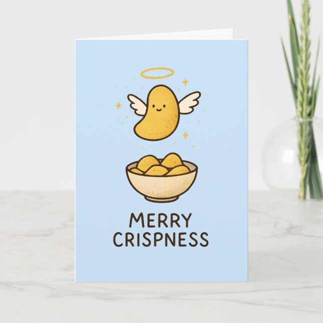 Merry Crispness - Pun Christmas Card Feiertagskarte (Vorderseite)