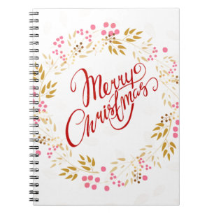 Merry Cristmas Wreath Notizblock
