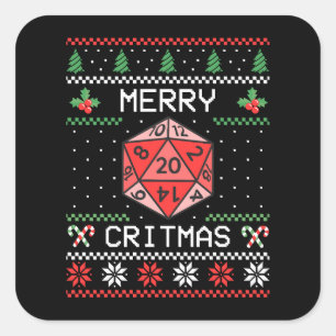 Merry Critmas II - hässliche Weihnachten Quadratischer Aufkleber