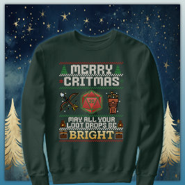 Merry Critmas Loot Drop | Archer Ugly Sweater Sweatshirt