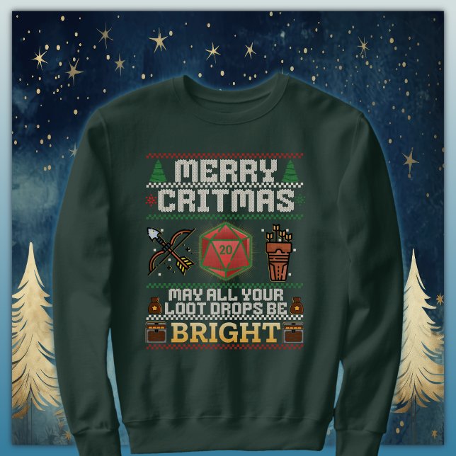 Merry Critmas Loot Drop | Archer Ugly Sweater Sweatshirt (Von Creator hochgeladen)