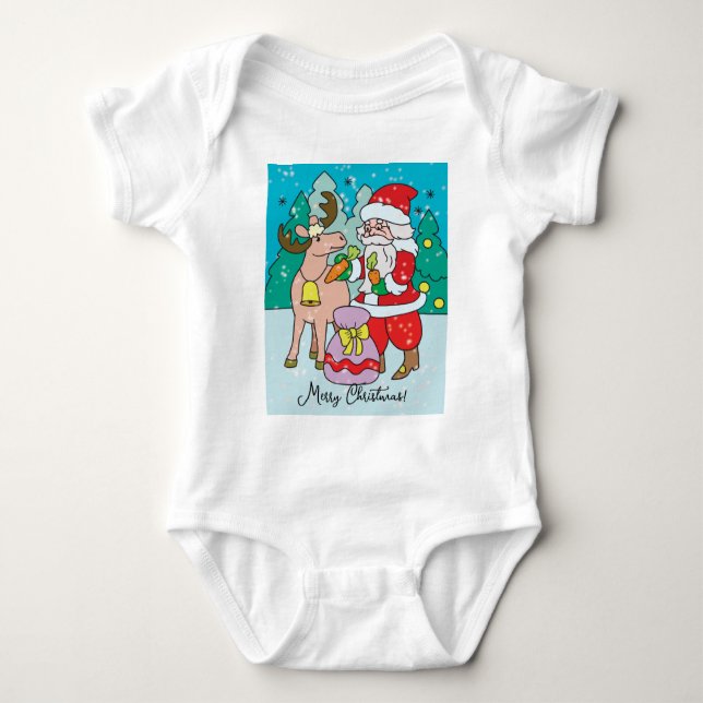 Merry Crostmas, Weihnachtsmann Baby Strampler (Vorderseite)