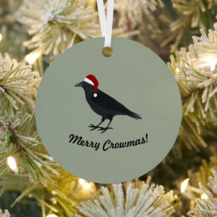 Merry Crowmas Christmas Crow Ornament Aus Metall