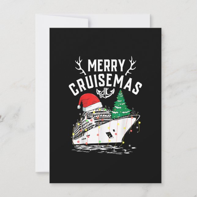 Merry Cruisemas 2022 Cruise Weihnachtsmannmütze Re Einladung (Vorderseite)
