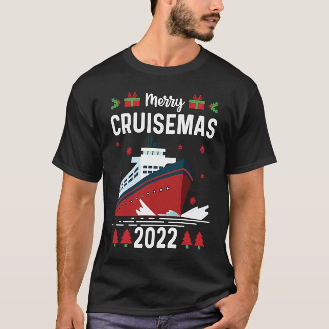 Merry Cruisemas 2022 Family Cruise Christmas  Boat T-Shirt (Vorderseite)