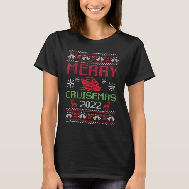 Merry Cruisemas 2022 Family Cruise Christmas Funny T-Shirt (Vorderseite)