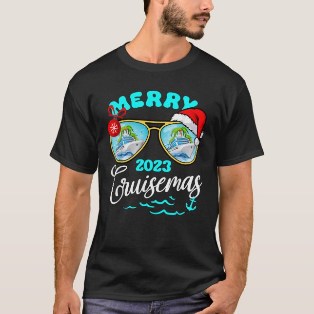 Merry Cruisemas 2023 Funny Family Cruise Christmas T-Shirt (Vorderseite)