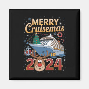 Merry Cruisemas 2024 Cruise Christmas Rudolph Xmas Magnet