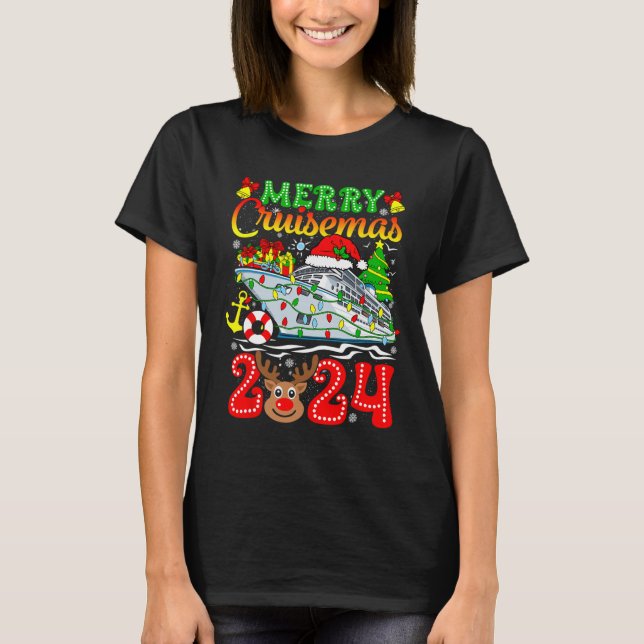 Merry Cruisemas 2024 Cruise Christmas Rudolph Xmas T-Shirt (Vorderseite)