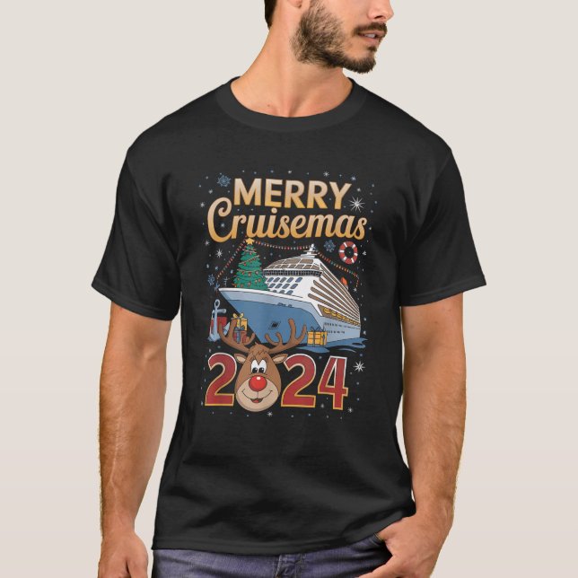 Merry Cruisemas 2024 Cruise Christmas Rudolph Xmas T-Shirt (Vorderseite)
