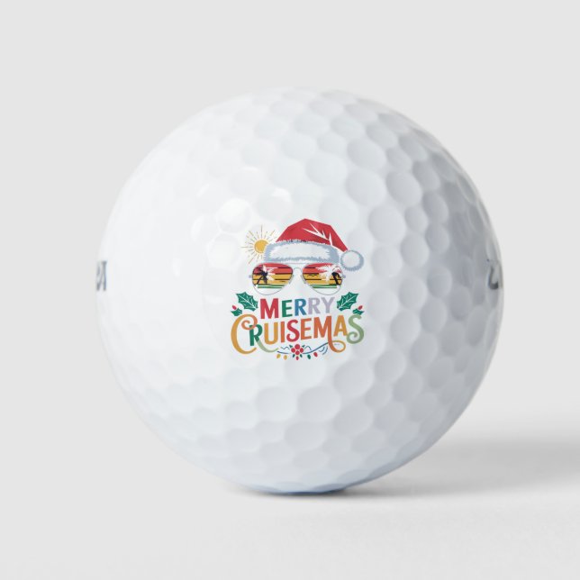 Merry Cruisemas 2024 Weihnachten Weihnachtsmann Golfball (Vorderseite)