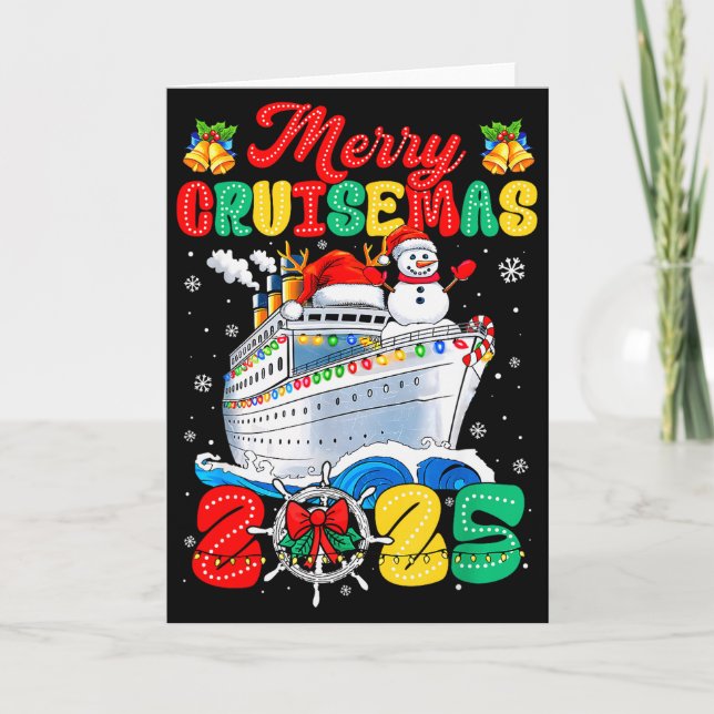 Merry Cruisemas 2025 Christmas Santa Groovy Cruise Karte (Vorderseite)