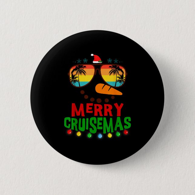 Merry Cruisemas 2025 Christmas Santa Snowman Cruis Button (Vorderseite)