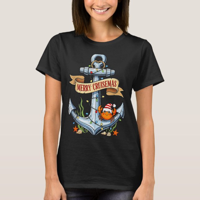 Merry Cruisemas 2025 Nautical Cruise Christmas Fam T-Shirt (Vorderseite)