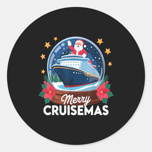 Merry Cruisemas Christmas Family Cruisin Funny Cru Runder Aufkleber (Vorderseite)