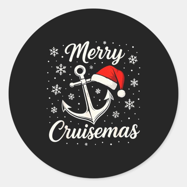 Merry Cruisemas Christmas Family Cruisin Funny Cru Runder Aufkleber (Vorderseite)