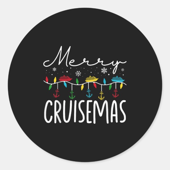 Merry Cruisemas Christmas Family Cruisin Funny Cru Runder Aufkleber (Vorderseite)