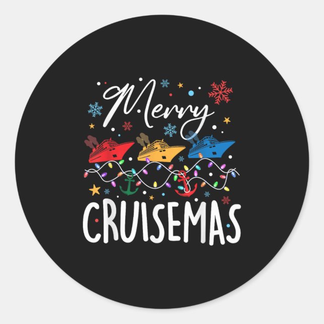 Merry Cruisemas Christmas Family Cruising Squad Xm Runder Aufkleber (Vorderseite)