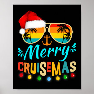 Merry Cruisemas Christmas Santa Reindeer Kreuzfahr Poster