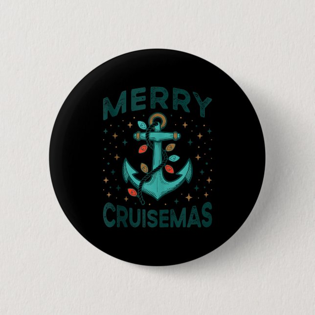 Merry Cruisemas Cruise Christmas Light Matching Fa Button (Vorderseite)