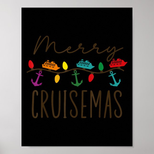 Merry Cruisemas Cruise Christmas Lights Matching F Poster (Vorne)