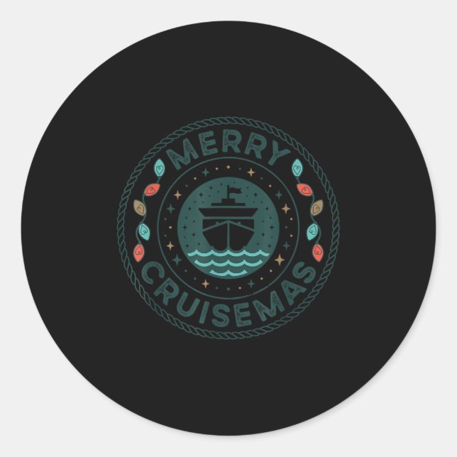Merry Cruisemas Cruise Mas Matching Family Christm Runder Aufkleber (Vorderseite)