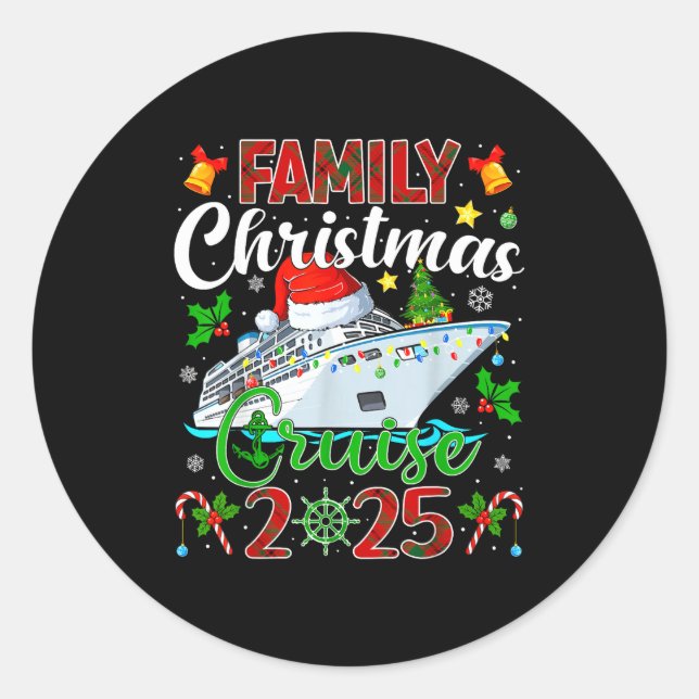 Merry Cruisemas Cruise Matching Family Christmas C Runder Aufkleber (Vorderseite)