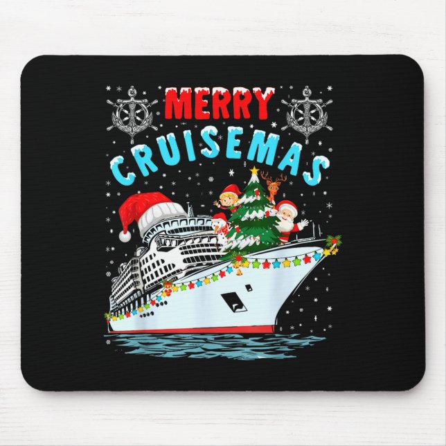 Merry Cruisemas Cruise Ship Family Christmas  Mousepad (Vorne)