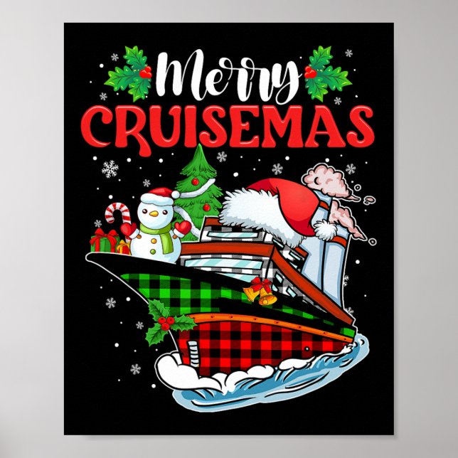 Merry Cruisemas Familie Schifffahrt Weihnachten Poster (Vorne)