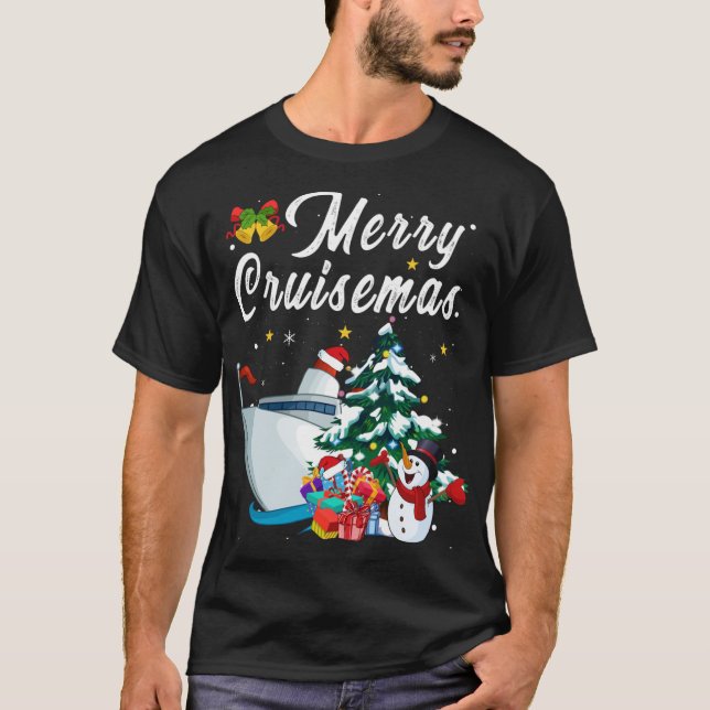 Merry Cruisemas Familie Schifffahrt Weihnachten So T-Shirt (Vorderseite)