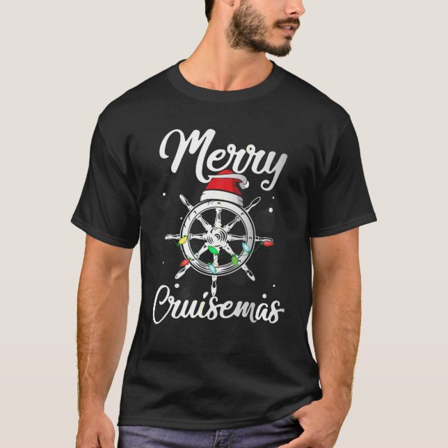 Merry Cruisemas Familie Schifffahrt Weihnachten So T-Shirt (Vorderseite)