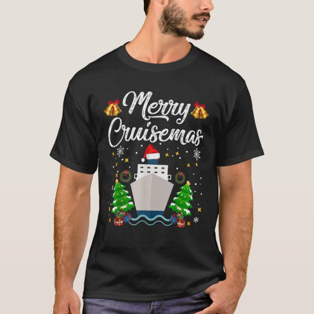 Merry Cruisemas Familie Weihnachten 2019 auf Kreuz T-Shirt (Vorderseite)