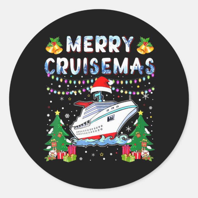 Merry Cruisemas Family Cruise Weihnachten 2023 Runder Aufkleber (Vorderseite)