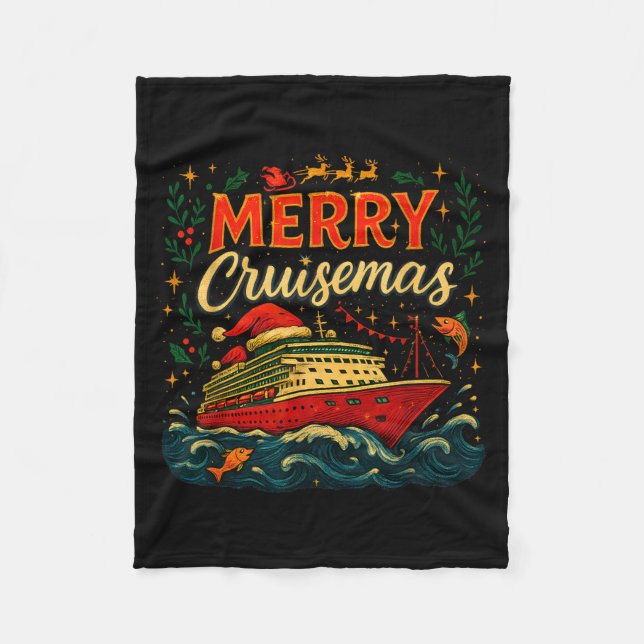 Merry Cruisemas Funny Christmas Cruise Vacation  Fleecedecke (Vorderseite)
