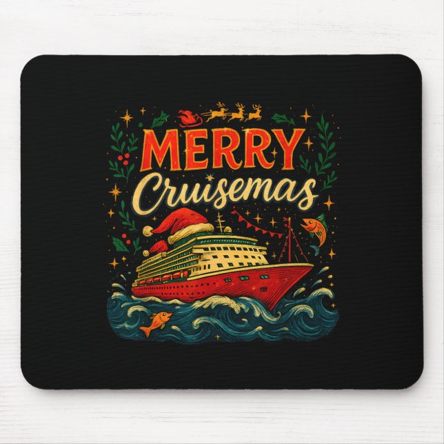 Merry Cruisemas Funny Christmas Cruise Vacation  Mousepad (Vorne)