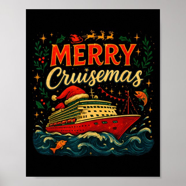 Merry Cruisemas Funny Christmas Cruise Vacation  Poster (Vorne)