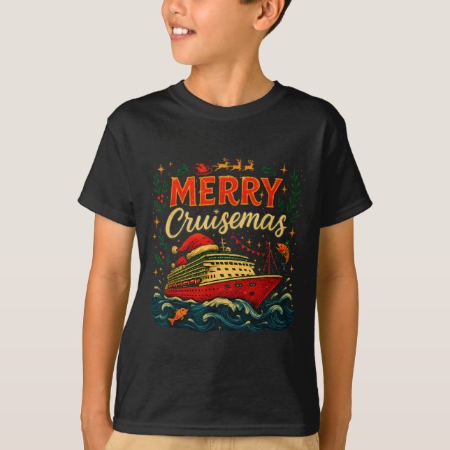 Merry Cruisemas Funny Christmas Cruise Vacation  T-Shirt (Vorderseite)