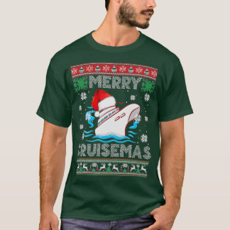 Merry Cruisemas Funny Cruise Ship Familie Ugly Chr T-Shirt
