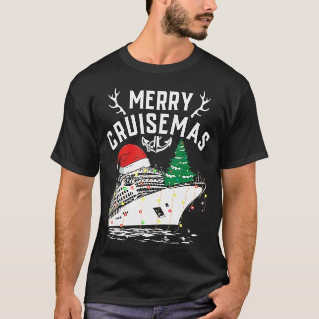 Merry Cruisemas Funny Cruise Ship Familie Weihnach T-Shirt (Vorderseite)