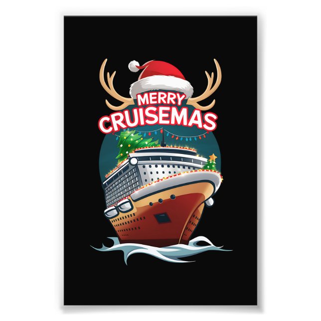 Merry Cruisemas Kreuzfahrtschiff Familie Weihnacht Fotodruck (Vorne)