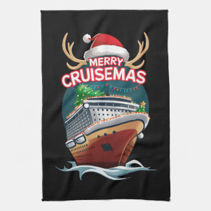 Merry Cruisemas Kreuzfahrtschiff Familie Weihnacht Geschirrtuch