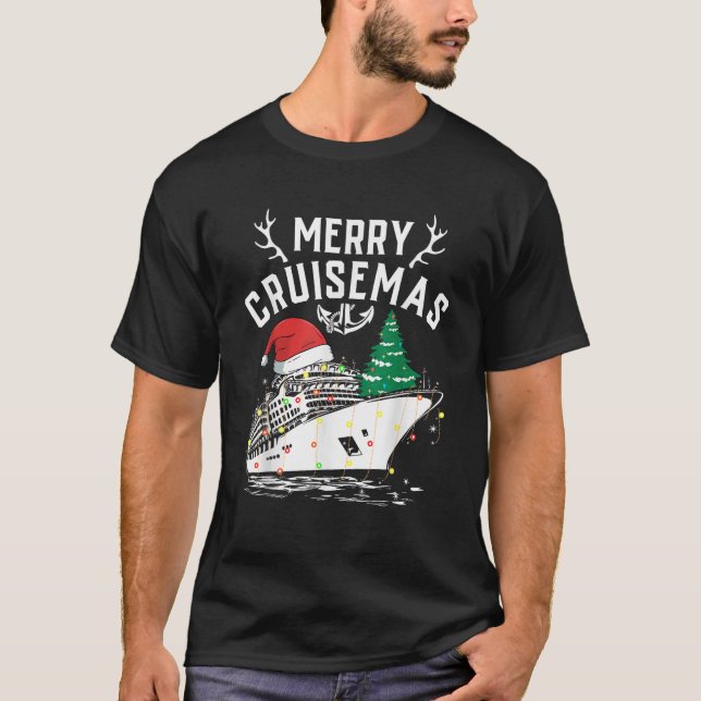 Merry Cruisemas Kreuzfahrtschiff Familie Weihnacht T-Shirt (Vorderseite)