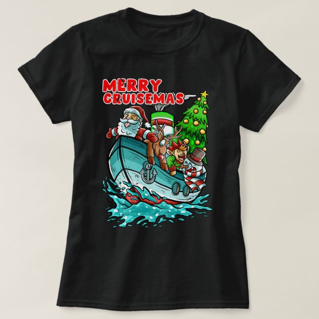 Merry Cruisemas Kreuzfahrtschiff Weihnachten Weihn T-Shirt (Design vorne)