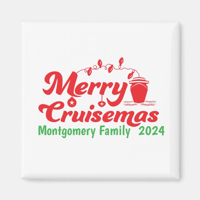 Merry Cruisemas Personalisiert Family Magnet (Vorne)