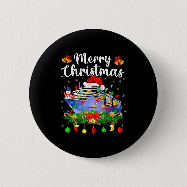 Merry Cruisemas Xmas Lighting Santa Cruise Ship Ch Button (Vorderseite)