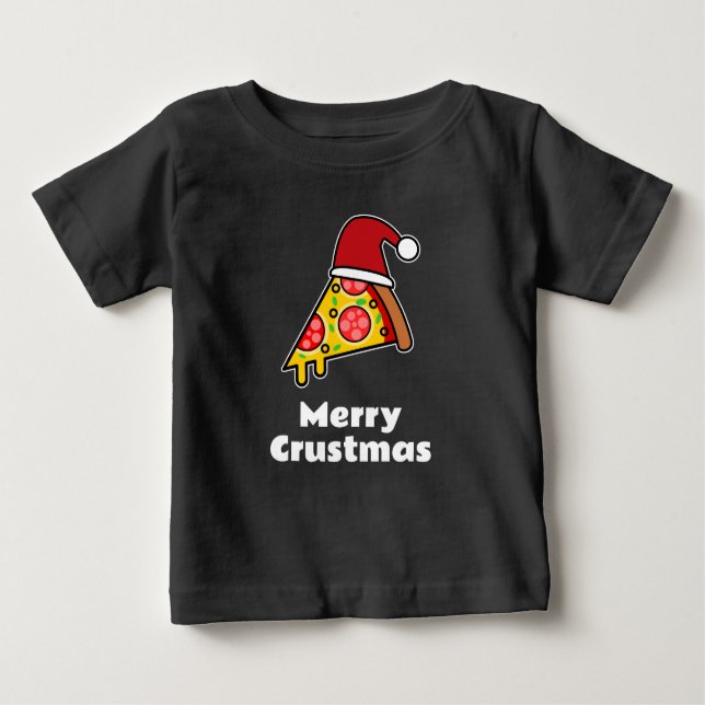 Merry Crustmas FUNNY PIZZA SLICE SANTA Baby T-shirt (Vorderseite)
