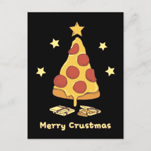 Merry Crustmas - Pizza Christmas Postcard Postkarte