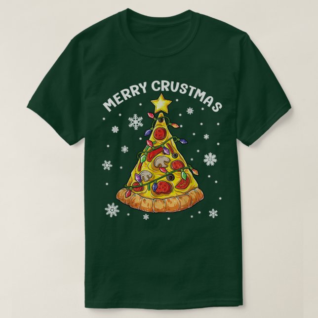Merry Crustmas Pizza Christmas Tree Pizza Lover Xm T-Shirt (Design vorne)